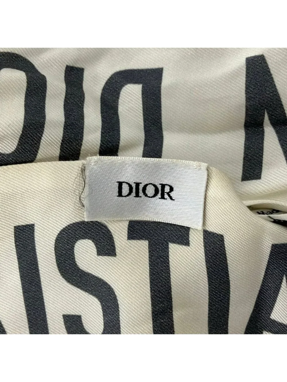 Dior Scarf White Gray Ribbon Toile de Jouy